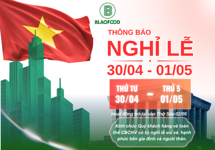 B'LAOFOOD THÔNG BÁO LỊCH NGHỈ LỄ 30/4 - 01/05